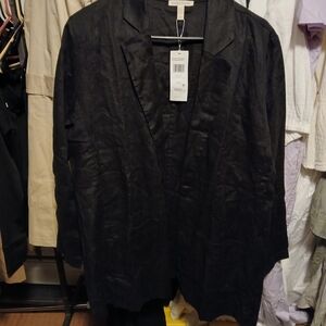 Eileen Fisher Black Linen Blazer